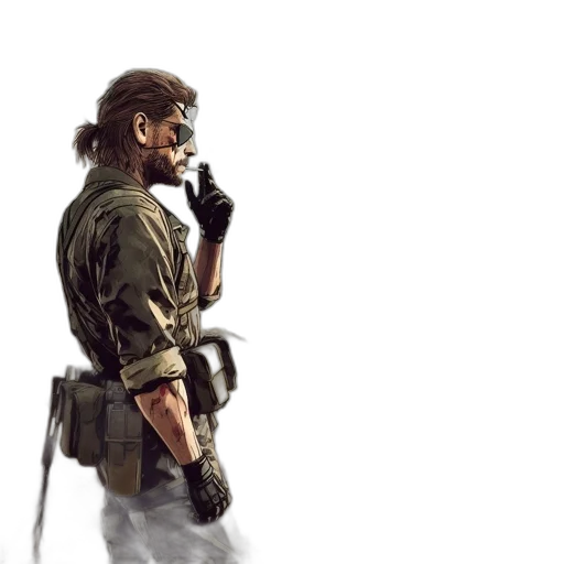 weapon, jacket, concept art, photorealistic, pixel art, watercolor, barren, mountainous transparent PNG cut-out