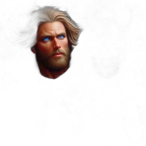 face, hair, sword, weapon, concept art, fantasy art, pixel art, photorealistic transparent PNG cut-out