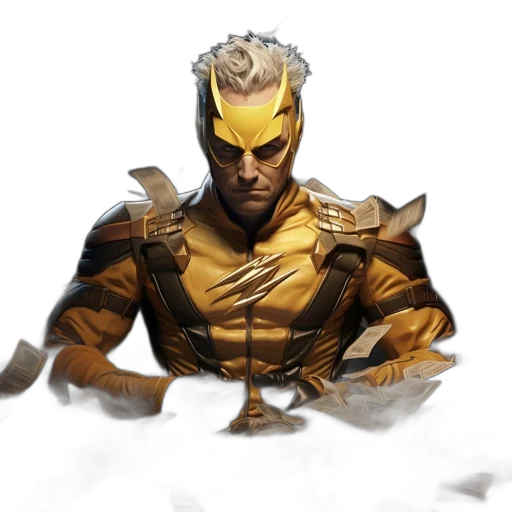 mask, concept art, comic book art, fantasy art, 3d render, golden, figure, clad transparent PNG cut-out