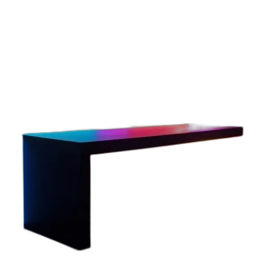 furniture, staff, 3d render, vaporwave, dark, colorful, neon, blue transparent PNG cut-out