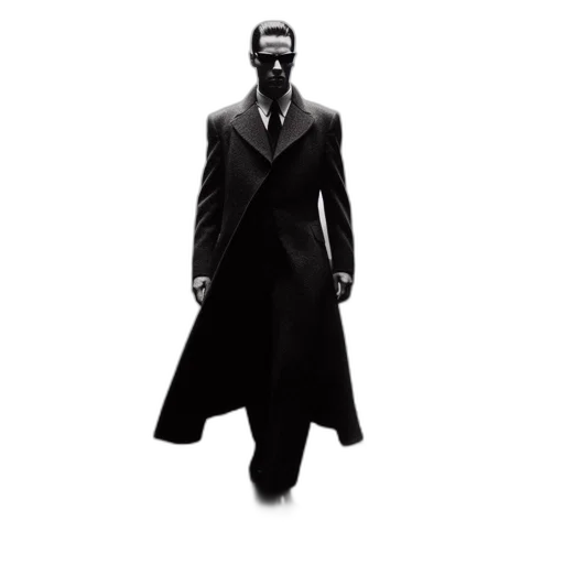 jacket, concept art, comic book art, photorealistic, pixel art, man, long, coat transparent PNG cut-out