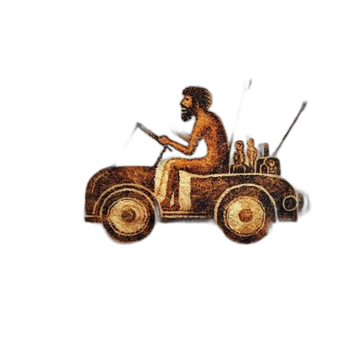 car, concept art, pixel art, fantasy art, prehistoric-style, rock, painting, sandstone transparent PNG cut-out