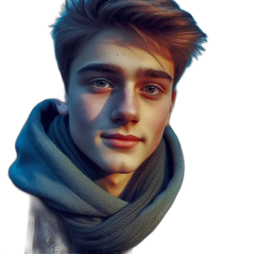 face, jacket, photorealistic, fantasy art, concept art, watercolor, neon lights, blue transparent PNG cut-out