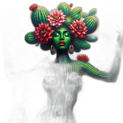 crown, creature, flower, mask, concept art, fantasy art, photorealistic, 3d render transparent PNG cut-out