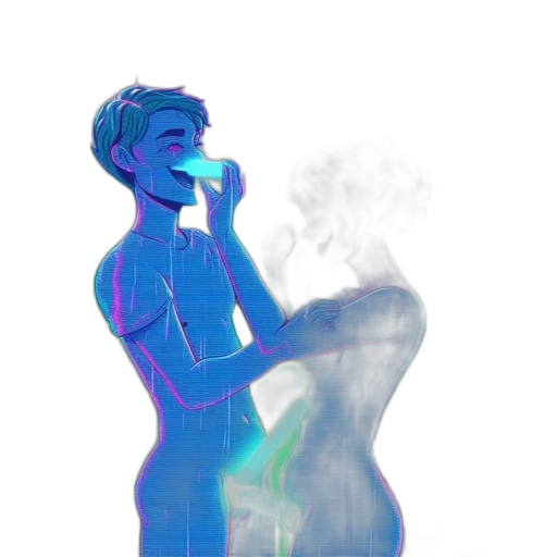 robot, mask, vaporwave, concept art, cyberpunk, watercolor, neon lights, fire transparent PNG cut-out