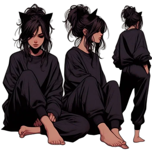 concept art, anime, comic book art, fantasy art, dark, monochrome, blue, illustrated transparent PNG cut-out