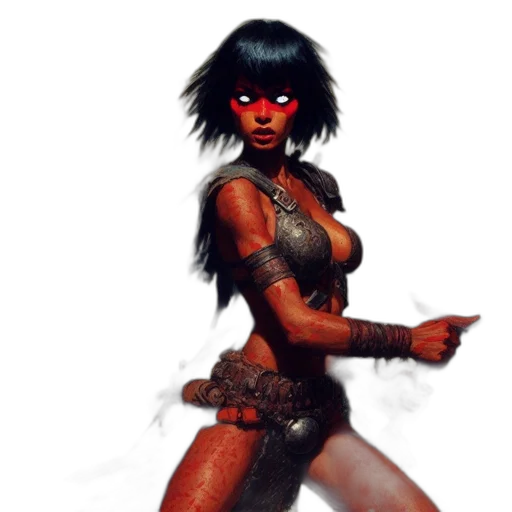 staff, concept art, fantasy art, comic book art, pixel art, dark, fierce, female transparent PNG cut-out