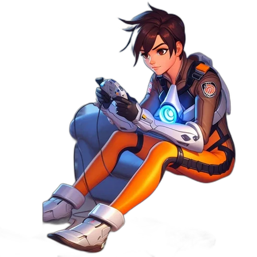 robot, weapon, jacket, staff, concept art, pixel art, cyberpunk, anime transparent PNG cut-out
