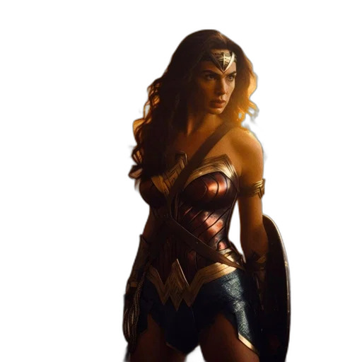 comic book art, concept art, fantasy art, photorealistic, heroic, figure, reminiscent, wonder transparent PNG cut-out