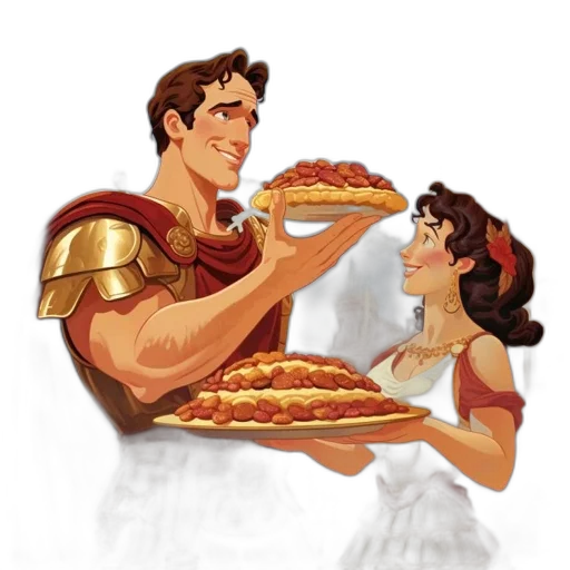 food, concept art, pixel art, comic book art, fantasy art, ancient, roman, scene transparent PNG cut-out