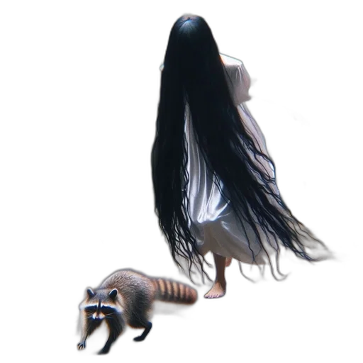 creature, hair, animal, dress, concept art, 3d render, fantasy art, photorealistic transparent PNG cut-out