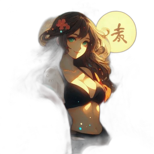 dress, mask, staff, concept art, fantasy art, pixel art, anime, neon lights transparent PNG cut-out