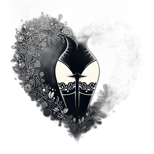 mask, jewelry, comic book art, fantasy art, concept art, pixel art, monochrome, dark transparent PNG cut-out