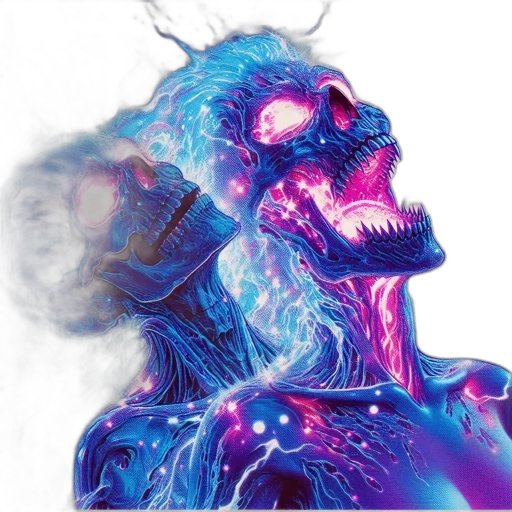 mask, dragon, creature, face, concept art, fantasy art, cyberpunk, vaporwave transparent PNG cut-out