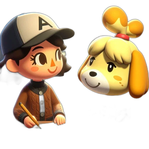 concept art, 3d render, cartoon, pixel art, golden, two, animated, characters transparent PNG cut-out