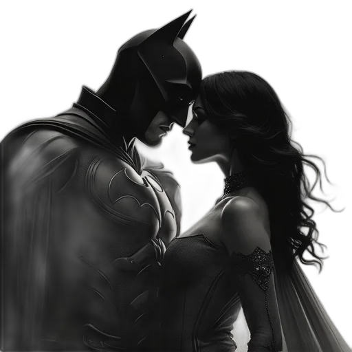 comic book art, concept art, fantasy art, pencil sketch, poster, batman, white, knight transparent PNG cut-out