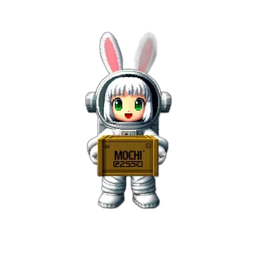 robot, animal, creature, staff, 3d render, pixel art, cartoon, concept art transparent PNG cut-out