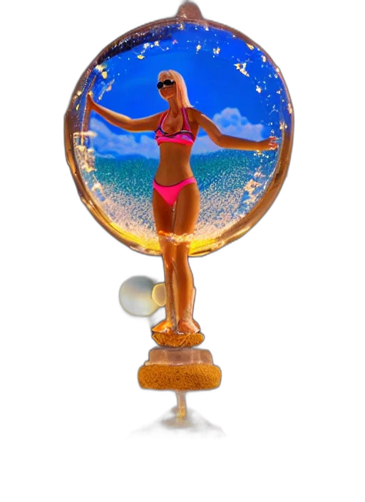 staff, jewelry, umbrella, 3d render, photorealistic, concept art, vaporwave, beach transparent PNG cut-out