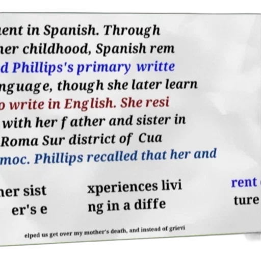 text, spanish, discusses, experiences, person, named, phillips, mentioning transparent PNG cut-out