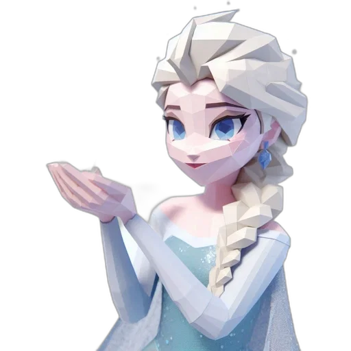 crown, dress, staff, face, concept art, 3d render, fantasy art, pixel art transparent PNG cut-out