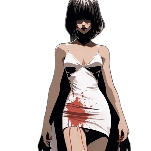 dress, comic book art, concept art, anime, pixel art, animated, woman, short transparent PNG cut-out