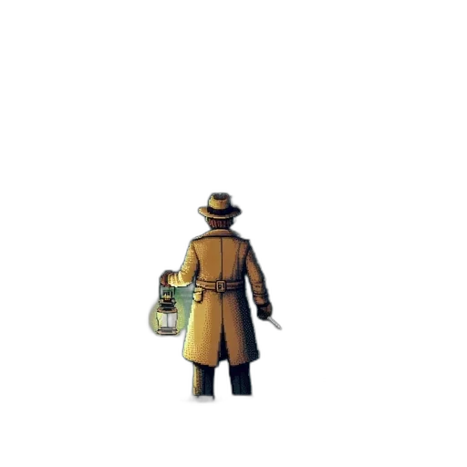 jacket, robot, staff, hat transparent PNG cut-out