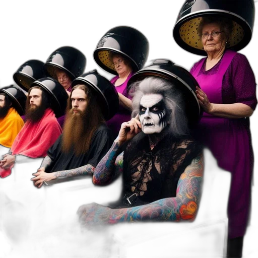 mask, staff, concept art, modern, salon, five, people, sit transparent PNG cut-out
