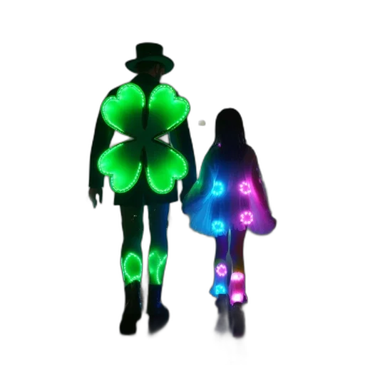 robot, jacket, staff, concept art, 3d render, cyberpunk, pixel art, neon lights transparent PNG cut-out
