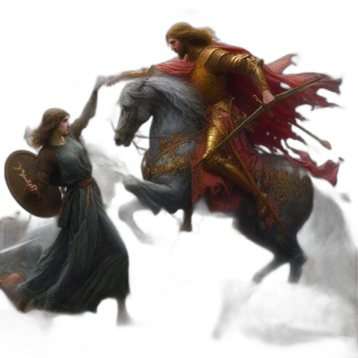 sword, dragon, crown, fantasy art, concept art, comic book art, photorealistic, fire transparent PNG cut-out