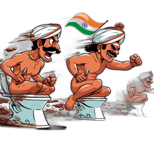 three, men, traditional, indian, wear, race, toilets, down transparent PNG cut-out
