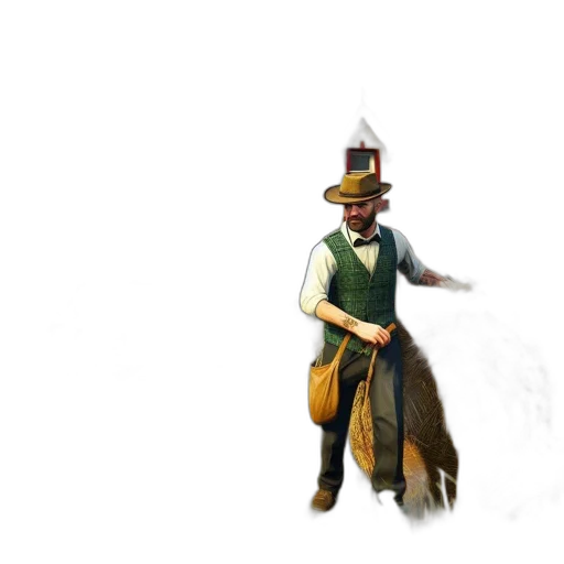 staff, sword, hat, weapon, concept art, fantasy art, 3d render, watercolor transparent PNG cut-out