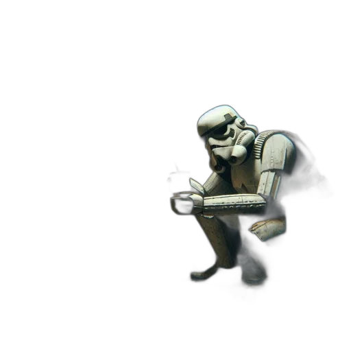 robot, staff, weapon, creature, concept art, 3d render, pixel art, comic book art transparent PNG cut-out