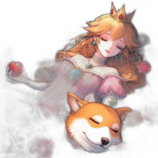 crown, staff, watercolor, fantasy art, pixel art, concept art, snow, monochrome transparent PNG cut-out