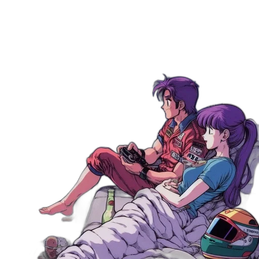furniture, vaporwave, concept art, pixel art, anime, outer space, snow, colorful transparent PNG cut-out