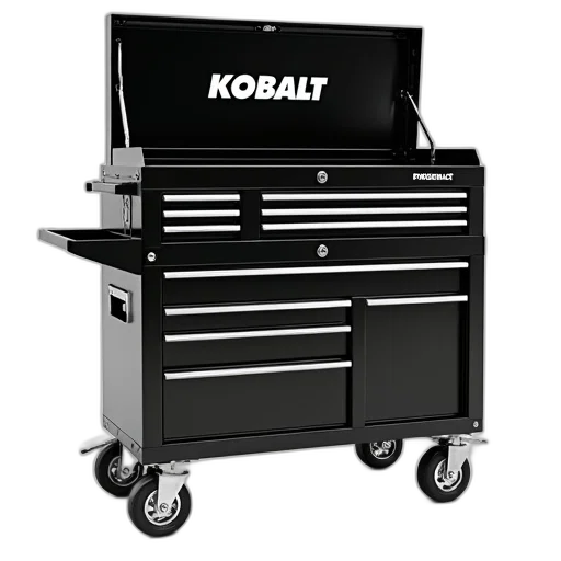 staff, furniture, robot, black, metal, toolbox, flat, top transparent PNG cut-out