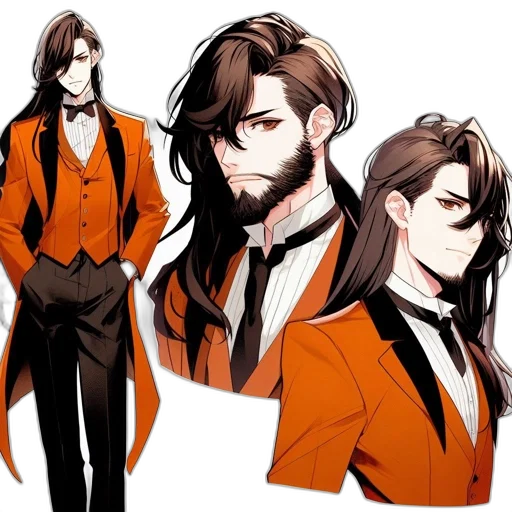 staff, jacket, concept art, cartoon, anime, comic book art, red, earth tones transparent PNG cut-out