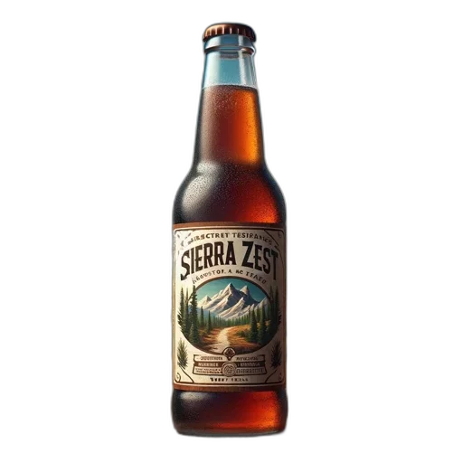 bottle, 3d render, sierra, zest, beverage, labeled, mountainous, illustration transparent PNG cut-out