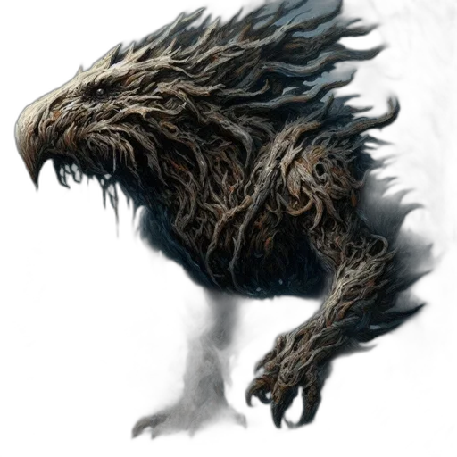 creature, dragon, animal, hair, concept art, fantasy art, photorealistic, 3d render transparent PNG cut-out