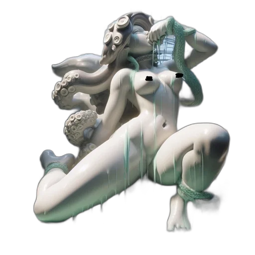 robot, creature, dress, jewelry, concept art, 3d render, fantasy art, vaporwave transparent PNG cut-out