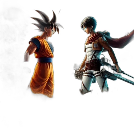 concept art, fantasy art, 3d render, pixel art, two, stylized, anime, characters transparent PNG cut-out