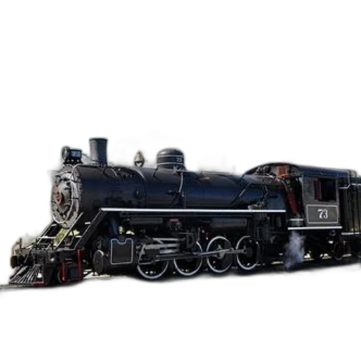 3d render, photorealistic, concept art, vintage, black, steam, locomotive, numbered transparent PNG cut-out