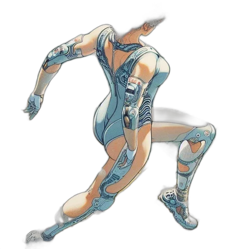 robot, creature, weapon, dress, concept art, cyberpunk, comic book art, 3d render transparent PNG cut-out