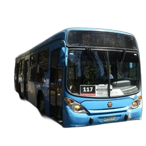 staff, 3d render, photorealistic, concept art, blue, bus, number, 117 transparent PNG cut-out