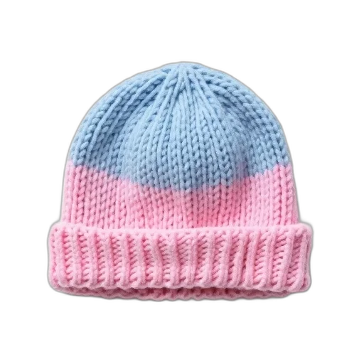 hat, crown, 3d render, pastel, blue, colorful, knitted, pink transparent PNG cut-out