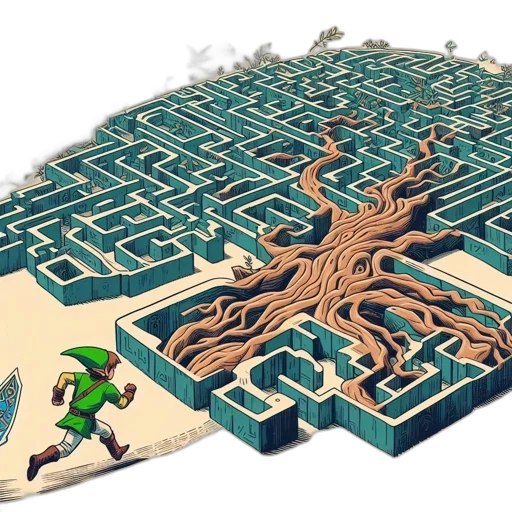tree, concept art, pixel art, 3d render, green, adventurer, resembling, link transparent PNG cut-out