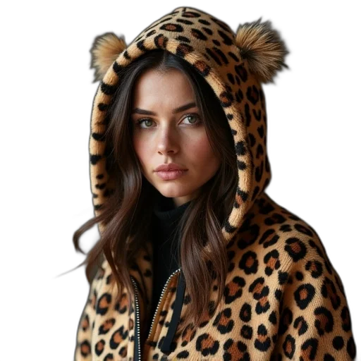 jacket, hat, animal, face, photorealistic, oil painting, fantasy art, concept art transparent PNG cut-out