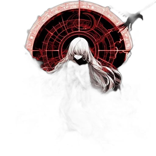 hair, mask, weapon, creature, concept art, anime, pixel art, fantasy art transparent PNG cut-out
