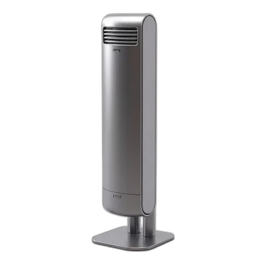 robot, staff, 3d render, modern, sleek, electric, heater, metallic transparent PNG cut-out
