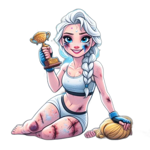 staff, concept art, cartoon, comic book art, pixel art, female, fighter, sporting transparent PNG cut-out