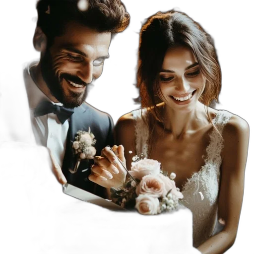 face, crown, photorealistic, watercolor, oil painting, concept art, bride, groom transparent PNG cut-out